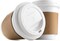200 Pack 8 oz White Paper Disposable Coffee Cups with Lids and Sleeves Hot Cold Beverage Drinking Cup for Water Juice Espresso Tea Ideal for Water Coolers Party